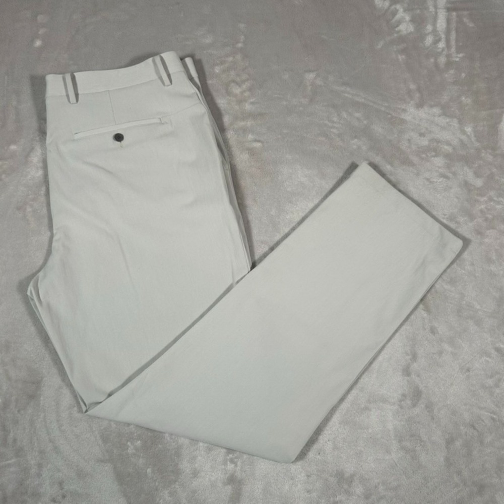 Ministry of Supply Pants Men 40x34 Cream Kinetic Twill 5 Pocket Performance Golf
